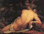 Annibale Carracci Venus with Satyr and Cupid oil painting on canvas